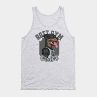 Cute Rottweiler with muscles going to Rott Gym Tank Top